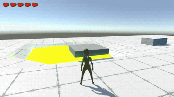 Player character jumping onto platform and falling off