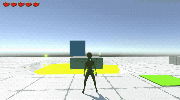 Player character jumping onto platform